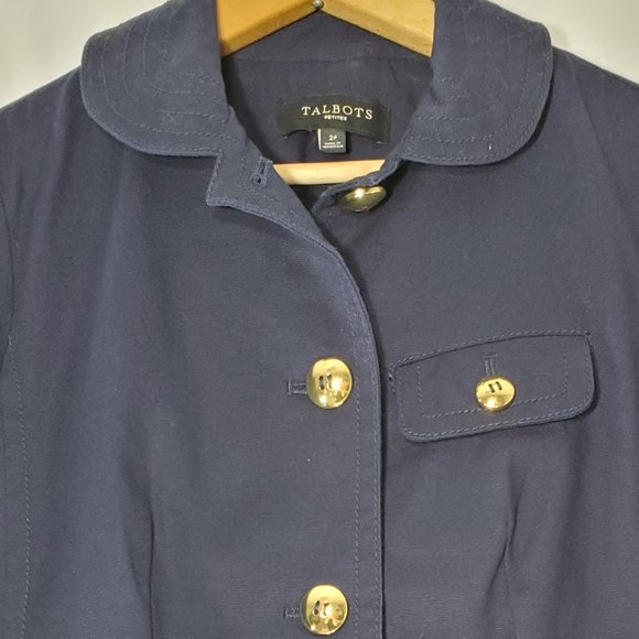 Talbots lightweight Navy Button Down Blazer SZ 2P - Picture 3 of 6